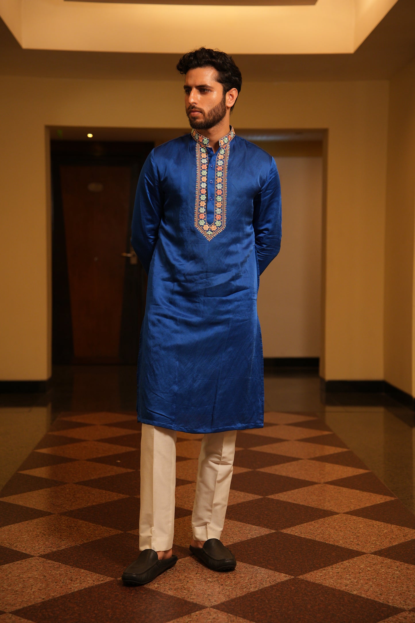 Blue Embroidered Kurta