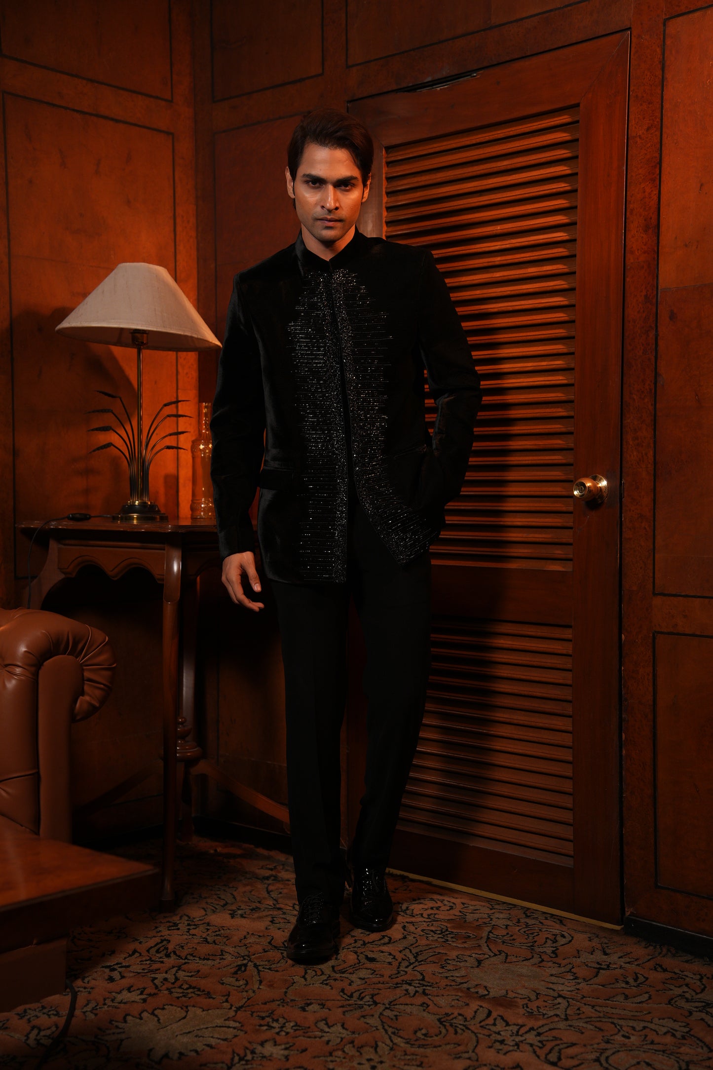 Black Embroidered Suit