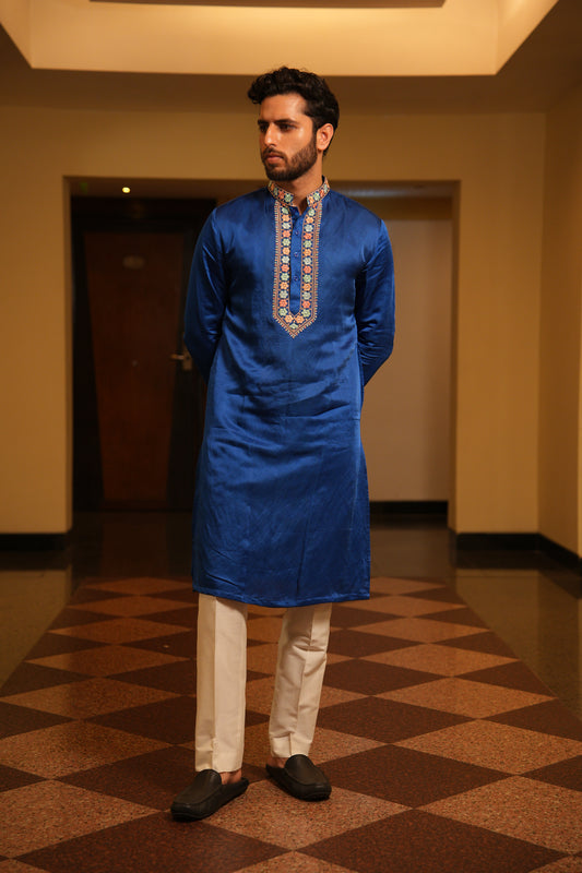Blue Embroidered Kurta