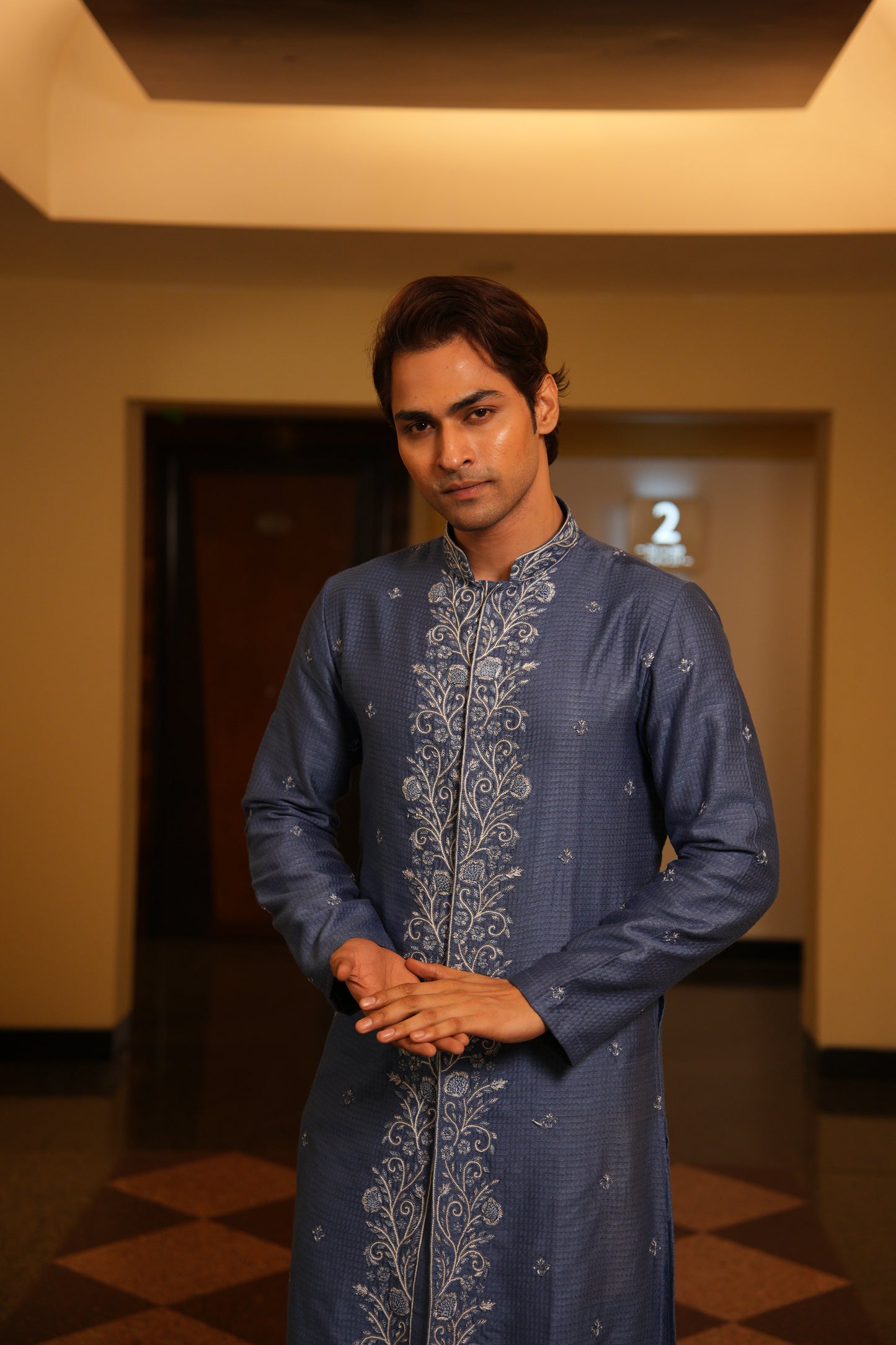 Greyish Blue Kurta