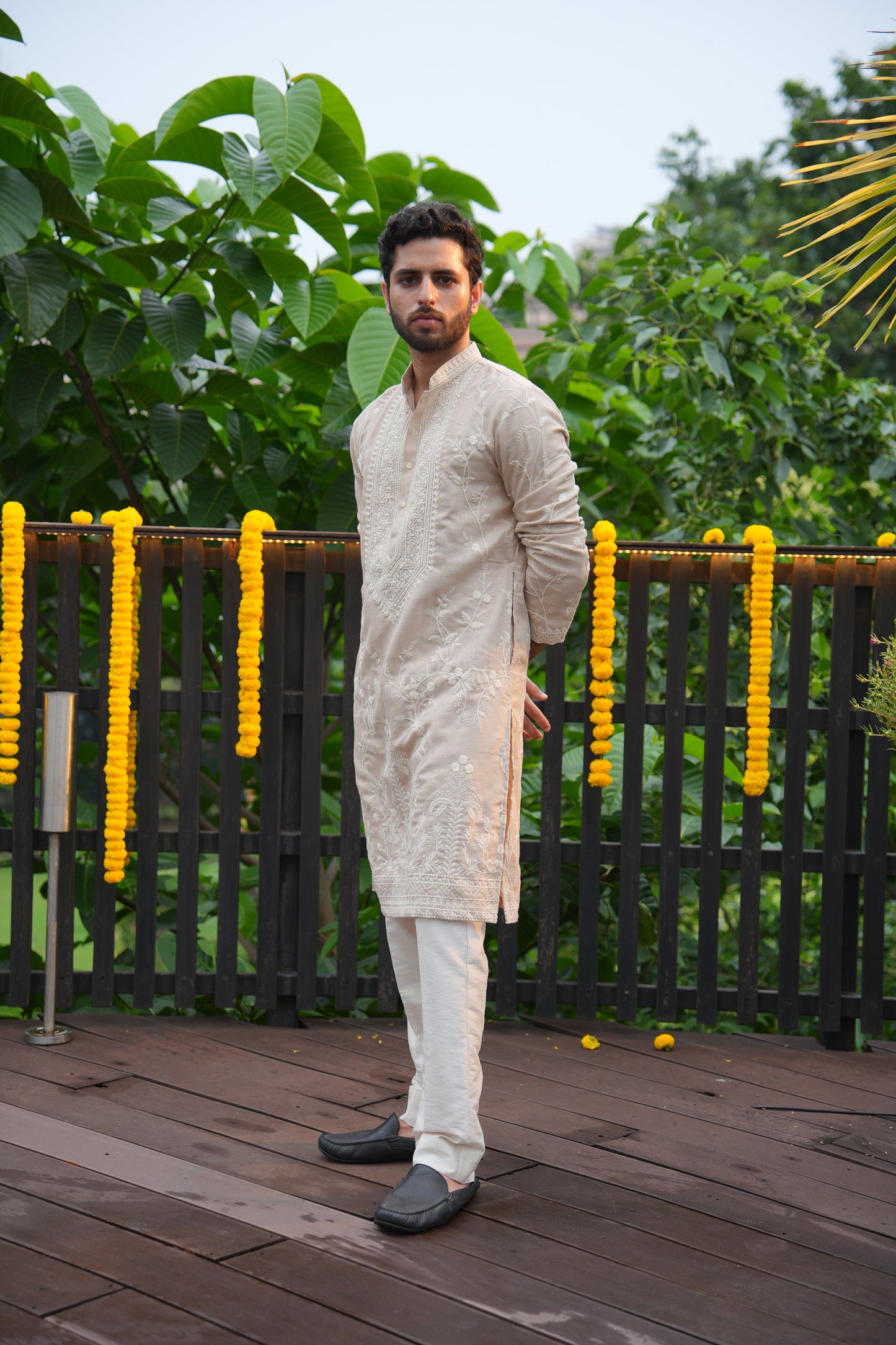 Ivory Embroidered Kurta
