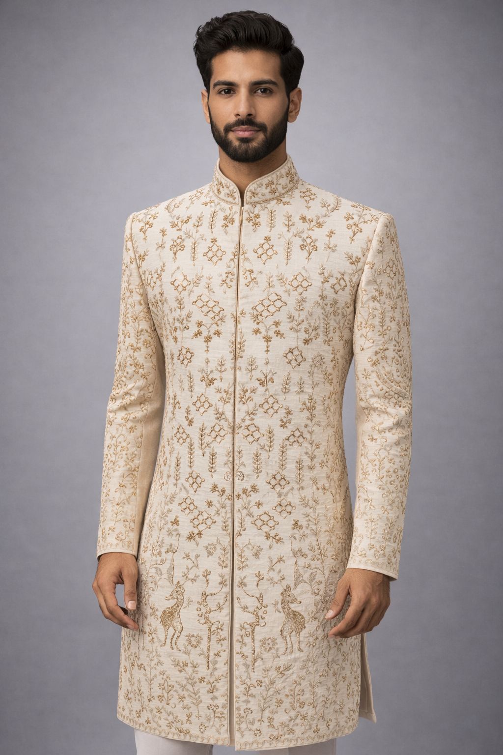 Raw Silk Sherwani